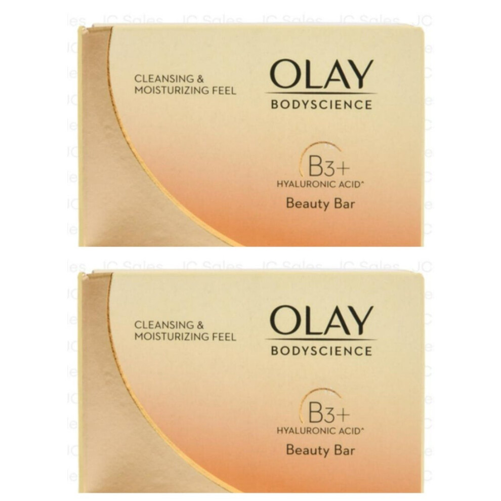 Olay Body Science Vitamin B3 Hyaluronic Acid And Niacinamide Soap|Hydrating Body Cleanser, Moisturizing Beauty Bar - (Pack of 2)