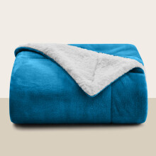 (Single, Teal) Sherpa Blanket Thick Soft Reversible Winter Warm Throw - 480 GSM Mink Fleece Sofa Bed Travel Blanket