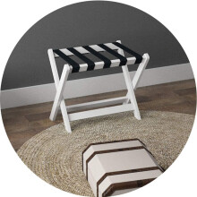 Luggage Rack for Guest Room, Foldable Solid Wood Suitcase Stand, Travel Bag Storage, Easy-Move Belt Hanger