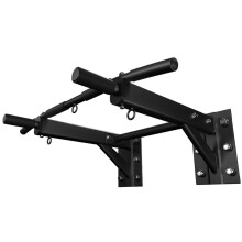 Wall Mounted Pull Up Bar with 12 Hole Design for Indoor and Outdoor Use, Double Bar Cantilever, Heavy Duty Steel