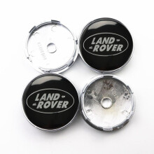 (Für schwarzen Land Rover) 4 Stück 60 mm Auto-Radnabenaufkleber, Felgenmittelkappe, Emblem-Abzeichen