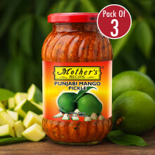 Mother's Recipe Punjabi Mango Pickle – 500g (Pack of 3) | Authentic North Indian Taste | Spicy & Tangy Mango Achar