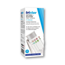 Trister Ketone & Glucose Test Strips 50's TS 390UGK | Dual Function Urine Test Strips for Ketone & Glucose Monitoring | Accurate Home Testing