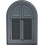 Arch Window Mirror Shutters Grey Plastic Frame Double Doors 49 X 57 Cm 2