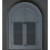 Arch Window Mirror Shutters Grey Plastic Frame Double Doors 49 X 57 Cm 3