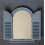 Arch Window Mirror Shutters Grey Plastic Frame Double Doors 49 X 57 Cm 4