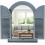 Arch Window Mirror Shutters Grey Plastic Frame Double Doors 49 X 57 Cm 5