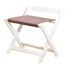 Suitcase Stand - Vintage Wooden Folding Luggage Stand in White, Hard Bamboo Wood for Home and Hotel Use