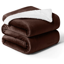 (King, Coffee) Sherpa Blanket Thick Soft Reversible Winter Warm Throw - 480 GSM Mink Fleece Sofa Bed Travel Blanket