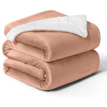 (King, Camel) Sherpa Blanket Thick Soft Reversible Winter Warm Throw - 480 GSM Mink Fleece Sofa Bed Travel Blanket
