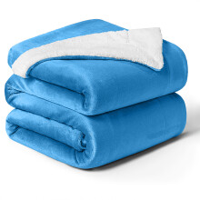 (King, Sky Blue) Sherpa Blanket Thick Soft Reversible Winter Warm Throw - 480 GSM Mink Fleece Sofa Bed Travel Blanket