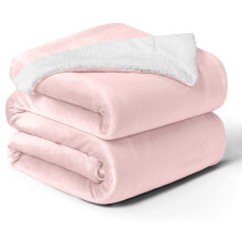 (King, Pink) Sherpa Blanket Thick Soft Reversible Winter Warm Throw - 480 GSM Mink Fleece Sofa Bed Travel Blanket