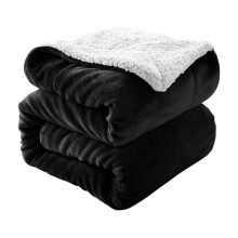(Super King, Black) Sherpa Blanket Thick Soft Reversible Winter Warm Throw - 480 GSM Mink Fleece Sofa Bed Travel Blanket