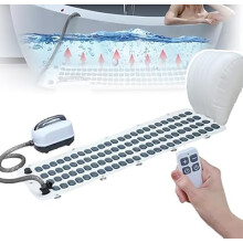 Inflatable Massage Bath Mat with Remote Control, 6 Adjustable Modes, Air Pump for Home Relaxation and Sleep Aid