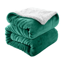 (Super King, Emerald) Sherpa Blanket Thick Soft Reversible Winter Warm Throw - 480 GSM Mink Fleece Sofa Bed Travel Blanket