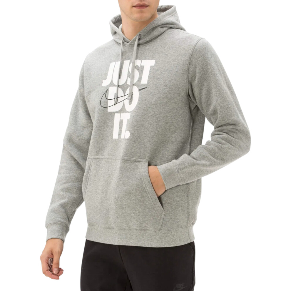 Nike (, S) Mens Hoodie Soft Fleece Sportswear Pullover Hoody Hybrid Hooded Sweatshirts Grey
