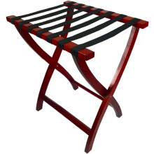 Gepäckablage für Gästezimmer 60x44x67cm, Zusammenklappbarer Kofferständer aus Massivholz in Rot, Kleiderständer für Hotelzimmer