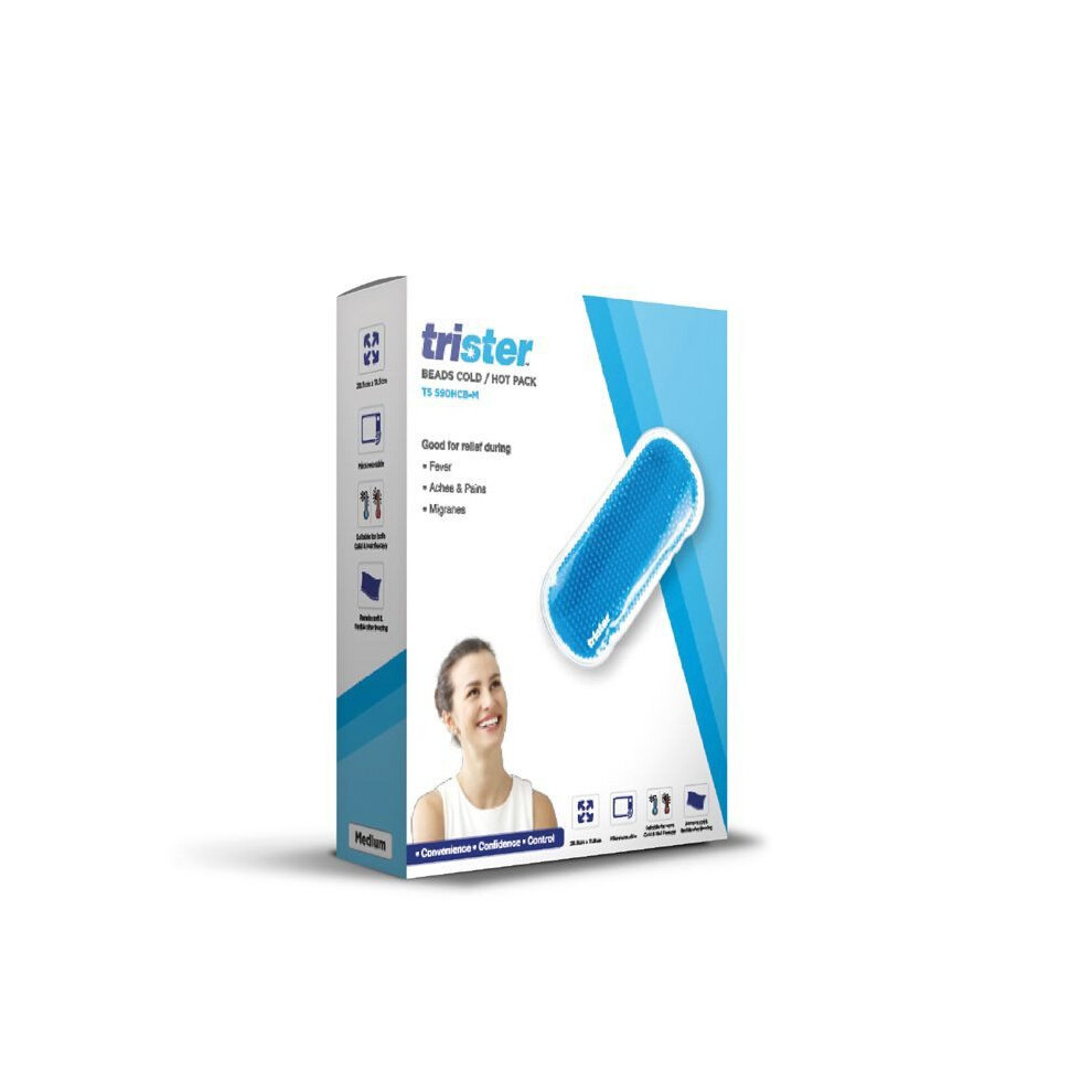 Trister Beads Cold & Hot Pack Medium TS-590HCB-M | Reusable Gel Bead Pack for Pain Relief, Injuries, Swelling, Muscle & Joint Therapy | Microwavable