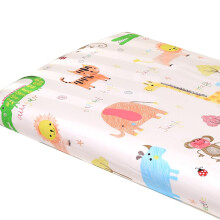 Fitted Sheet for Cot and Pram Mattress Cover, Soft Zoo Design, All-Round Elastic Band, 144 x 74 x 5 cm