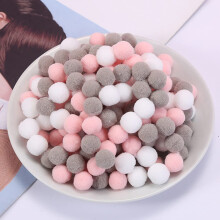 1000 Mini Pompoms 10mm Colorful Felt Balls for DIY Crafts, Birthday & Wedding Decorations in Pink, Grey, White