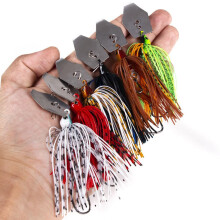 6 Stück, 10 cm, 11 g, Bladed Jig Angelköder, Mehrfarbig für Barsch, Forelle, Walleye