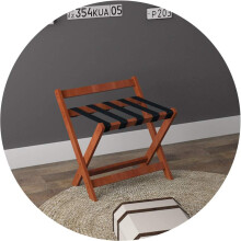 Luggage Rack for Guest Room, Foldable Suitcase Stand with Hanging Bar, 60x41x59cm, Lightweight Portable Design