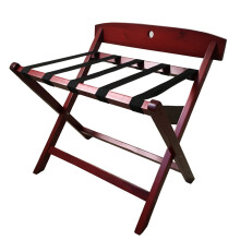 Luggage Rack Wooden Folding Luggage Rack with Straight Legs, Backrest, and Storage for Bedroom Use