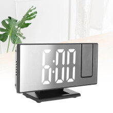 Projektions-Digitaluhr mit Dimmer und Spiegelbildschirm, 18,5 x 9,5 cm