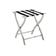 Portable Stainless Steel Luggage Rack for Hotel Room, Foldable Suitcase Holder, Compact Bag Storage for Home Use