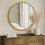 Gold Beaded Border Frame Round Wall Mirror Plastic Body Circular 60 Cm 2