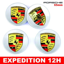 4 x Porsche Macan light grey wheel center caps logo 65mm