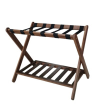 Foldable Bamboo Luggage Rack for Hotel and Household, Portable Sturdy Design, Brown 68x45x55cm Storage Solution