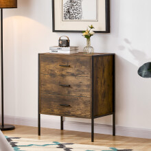 (Dark Wood) Brooklyn 3-Drawer Chest of Drawers  Modern Design