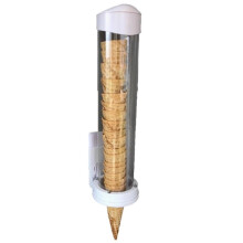 Ice Cream Cone Holder Universal Dispenser Plastic Waffle Cone Storage Tube for Ice Cream Shops White