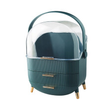 Make-Up Organiser with 2 Drawers, Transparent Cover, Cosmetic Display Case for Vanity and Bathroom, Acrylic Storage Box