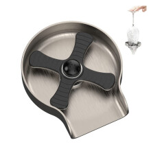 Glass Rinser for Kitchen Sink Faucet Stainless Steel Automatic Cup and Bottle Rinse Station for Baby Bottles and Wine Glasses