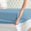 (Sky Blue, Single- 91x190cm) Fitted Bed Sheet Extra Deep 25cm Single Double King Bed Sizes 3