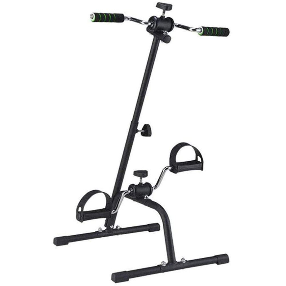 Black Portable Exercise Bike With Pedals, Adjustable Arm And Leg Trainer For Seniors, 42X42x65, Ideal For Physical Therapy