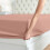 (Peach, Single- 91x190cm) Fitted Bed Sheet Extra Deep 25cm Single Double King Bed Sizes 3