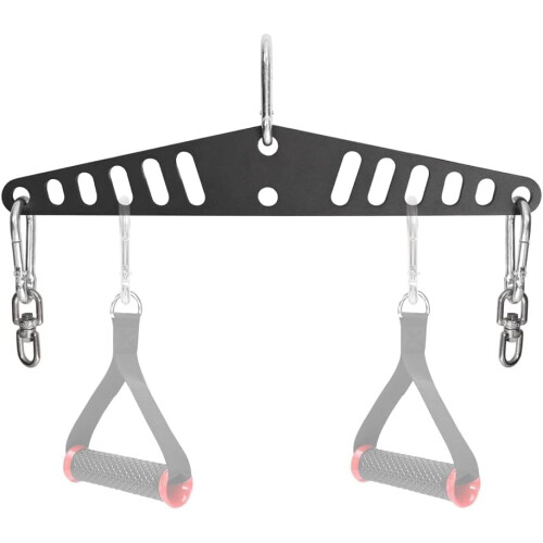 Multi-Grip LAT Pull Down Bar - Heavy Duty Steel Cable Machine Handle for Home Gym, Adjustable Spreader Plate System 2