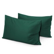 (Emerald Green, Pillow Case Pair) Fitted Bed Sheet Extra Deep 25cm Single Double King Bed Sizes