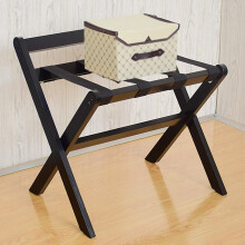 Luggage Rack for Guest Room, Folding Suitcase Stand, Solid Wood Hotel Luggage Holder, Nightstand Storage Solution