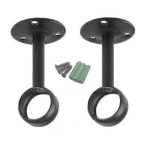 Halter für Gardinenstange, Deckenhalterung, 2er-Pack, Schwarz