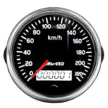geeignet für Universal-Tachometer 12 V/24 V Kilometerzähler 85 mm 220 km/h für Auto-Motorrad-LCD-Tac