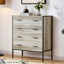 (Grey) Brooklyn 4 Drawer Chest of Drawers Bedroom Storage