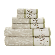 Madison Park Serene Badetuch-Set aus 100 % Baumwolle, luxurise florale dekorative Handtcher fr Badezimmer, besticktes Baumwoll-Jacquard-Design, we