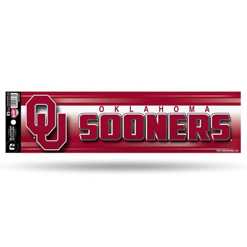 Rico NCAA Oklahoma Bumper Sticker 9 x 4 logofarve