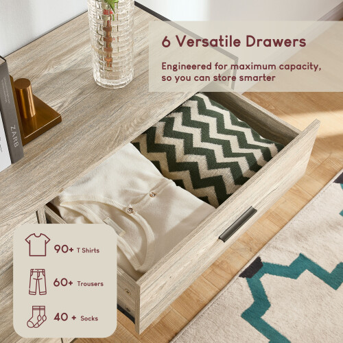 Vida Designs (Grey) Brooklyn 6 Drawer Chest of Drawers Storage Unit 2