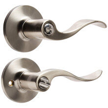 Sikker l?s fra Kwikset Layton H?ndtag Privacy Lock Satin Nikkel