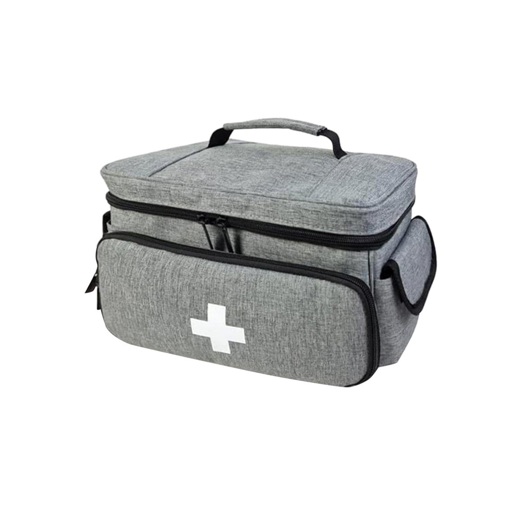 First Aid Kit, Travel Emergency Organizer, Spacious Medical Supplies with Durable Handle, Home and Vehicle First Aid Box